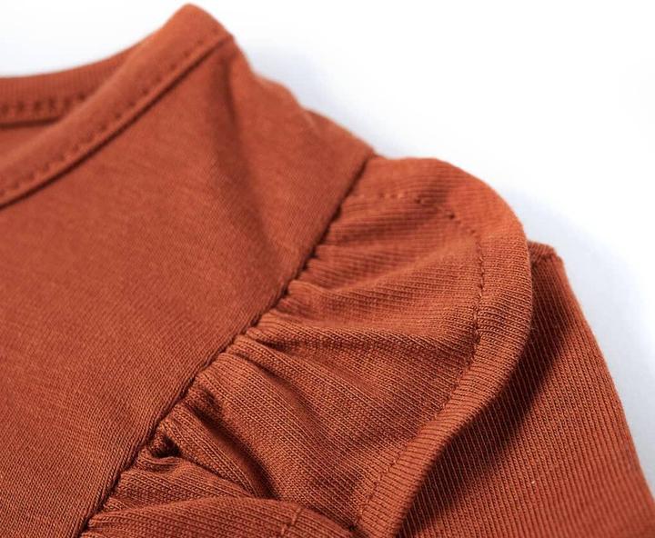 Actual product image VidaXL Children's long-sleeved shirt Cognac 140,Material: 95 % cotton. 5 (140)