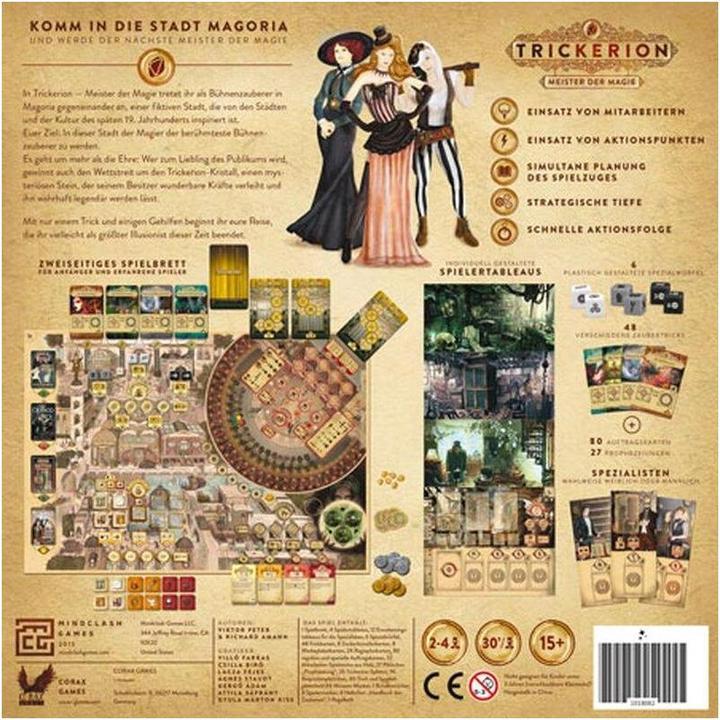 Actual product image Corax Games 1018082 - Trickerion - Master of Magic, board game for 2 - 4 players, ages 15+ (DE edition) (German)