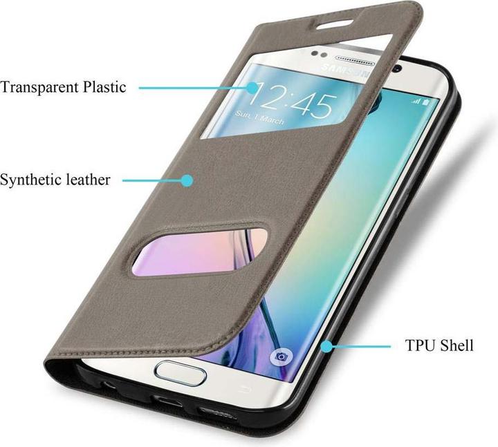 Actual product image Cadorabo Book with View double window cover (Samsung Galaxy S6 Edge+)
