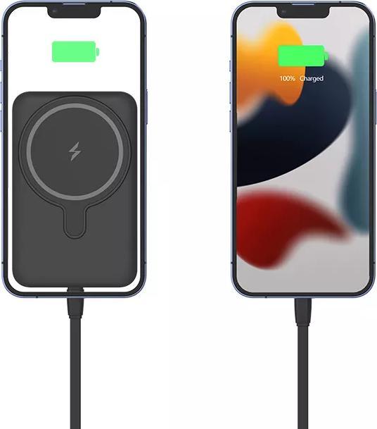 Image du produit PhoneLook Batterie externe portable sans fil 2 en 1 MagSafe support téléphone 15W Power Bank (5000mAh) (5000 mAh, 15 W)