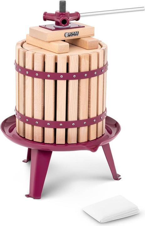 Produktbild Royal Catering Obstpresse Manuelle Saftpresse Weinpresse Fruchtpresse Holz 12 l inkl. Zubehör