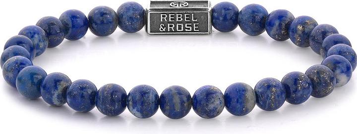Produktbild Rebel Rose - Silver beaded bracelet Lapis Lazuli RR-6S002-S - Dimension: 19 cm - L (19 cm, Lapis Lazuli, Edelstahl)