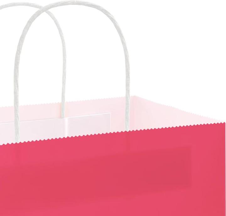 Produktbild VidaXL Kraftpapiertüten 50 Stk. mit Henkel Rosa 26x12x35 cm Papiertüte (Geschenktüte, 50 x)