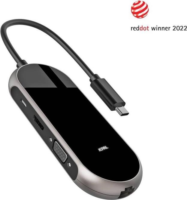 Immagine prodotto JCPAL Linx Onyx Hub USB-C a 9 porte (VGA+3*USB3.0+HDMI+PD+RJ45+SD/TF2.0 (USB-C, 9 Porti)