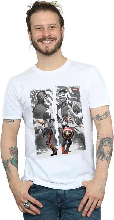 Immagine prodotto Falcon And Captain America Split Maglietta Uomo (L)