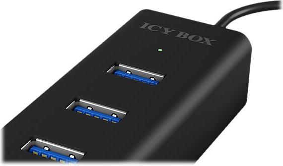 Produktbild Icy Box ICYBOX IB-HUB1409-U3 4x Port USB 3.0 Hub, Schwarz (USB-A, 4 Ports)