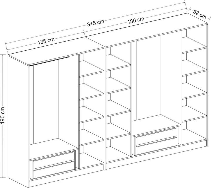 Actual product image Hanah Home Kaley (315 x 52 x 190 cm)