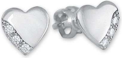 Brilio White gold earrings Hearts with crystals 239 001 01071 07