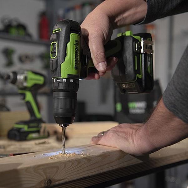 Image du produit Greenworks GD24DD60 tournevis / perceuse sans fil (Fonctionnement sur batterie)