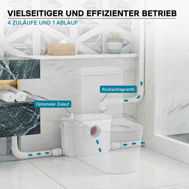 Immagine prodotto XPOtool 4/1 Unità di sollevamento piccola 400W Trituratore Unità di sollevamento WC Acqua di scarico Feci