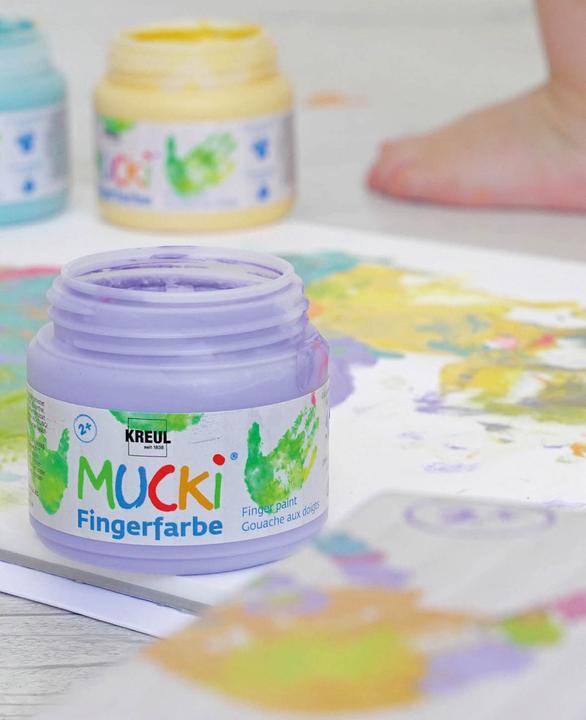 Image du produit Kreul MUCKI Kit de peinture au doigt (Orange, Jaune, Lila, Vert, Rose, Turquoise, 900 ml)