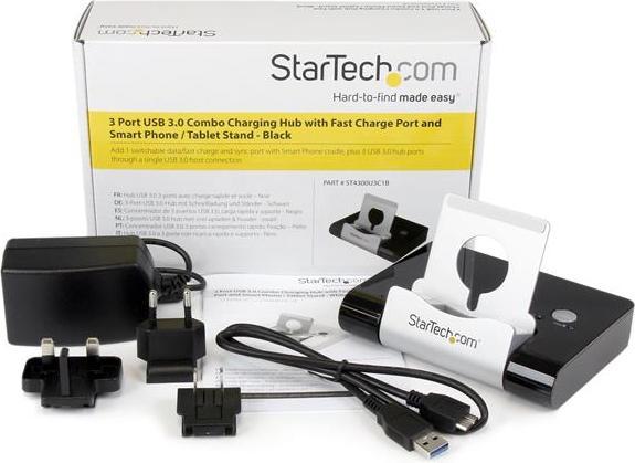 Produktbild StarTech 3PT USB 3.0 HUB PLUS CHARGE PT (USB-C, 3 Ports)