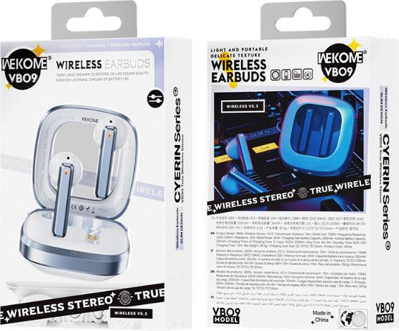 Produktbild Wekome VB09 Cyerin-Serie – Kabellose Bluetooth V5.3 TWS-Ohrhörer mit Ladehülle (schwarz) (5 h, Kabellos)