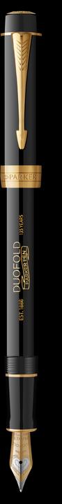 Actual product image Parker Pen PARKER fountain pen Duofold 135 special ed. black/gold nib 18k M gift box (Gold)