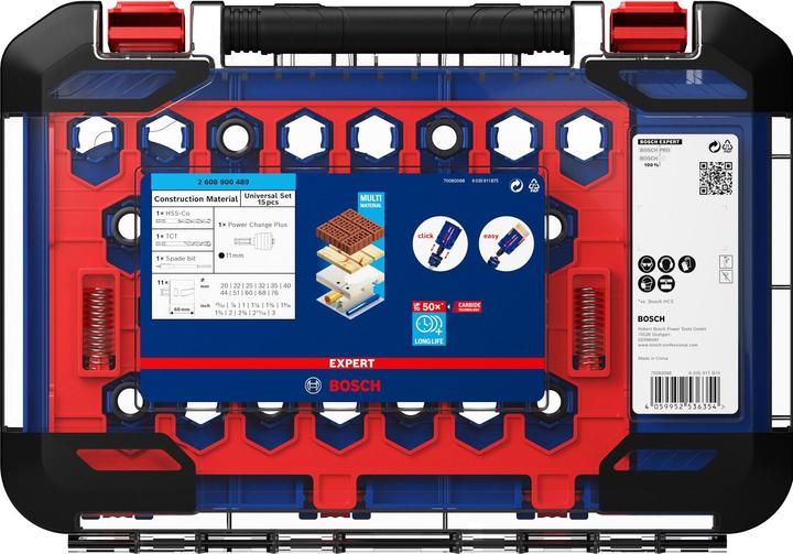 Produktbild Bosch Professional Zubehör EXPERT Construction Material Lochsäge-Set 20/22/25/32/35/40/44/51/60/68/76 mm, 15-tlg. (20, 22, 25, 32, 35, 40, 44, 51, 60, 76, 68 mm)