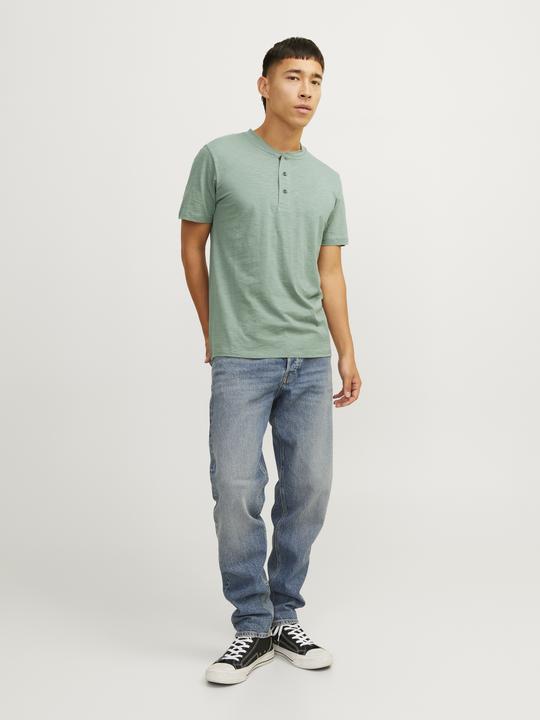 Actual product image Jack & Jones Single-coloured Grandad collar T-shirt T-shirt (S)