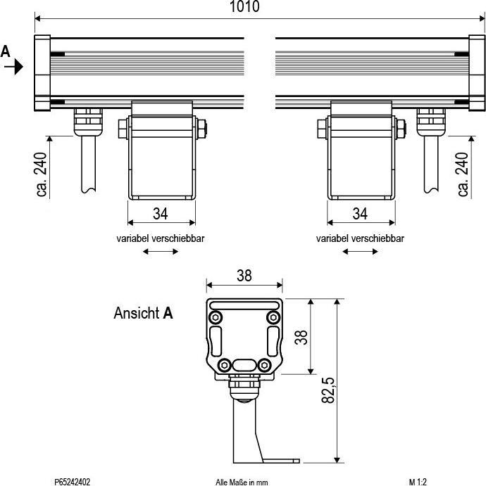 Actual product image EVN P65242402 silver LEDWallwasher IP65 3000K 24W (1170 lm, IP65)