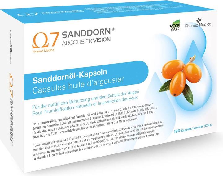 Produktbild Sanddorn Vision Sanddornöl-Kapseln (180 Stück, Kapseln, 174 g)