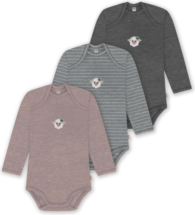 Normani 3er Pack Baby Merino Body Langarm „Auckland" - 9383