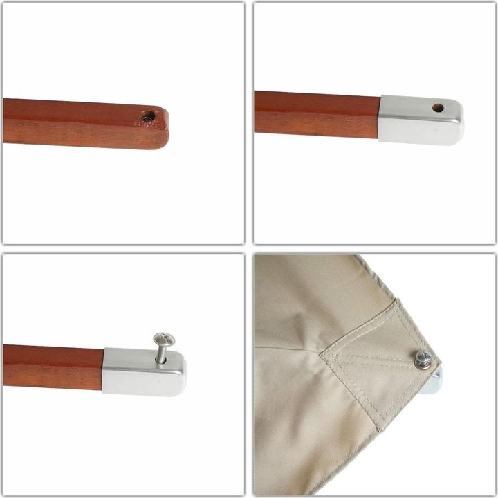 Immagine prodotto Mendler Copertura per ombrellone in legno per gastronomia, copertura di ricambio per ombrellone, quadrata (4 m)