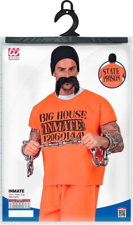 Produktbild Widmann HÄFTLING (T-Shirt, Hose, Mütze Schnurrbart), XL (XL)