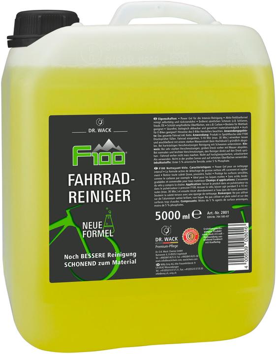 Produktbild F100 Fahrradreiniger (5000 ml, Universal-Schmiermittel, Kettenreiniger, Bremsreiniger, Fahrradreiniger, Schwamm)