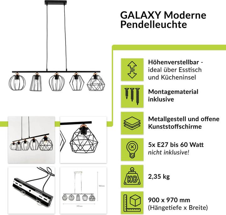 Image du produit Licht-Erlebnisse Lampe suspendue Galaxy (E27)