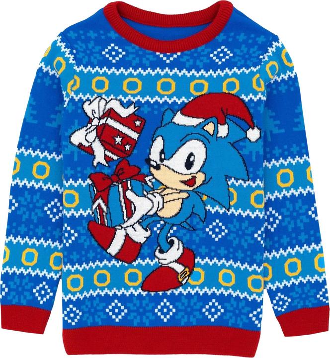 Actual product image Sonic The Hedgehog Childrens/Kids Knitted Christmas Jumper (128)