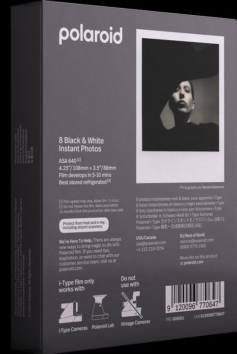 Actual product image Polaroid B&W I-type (Now, OneStep+)