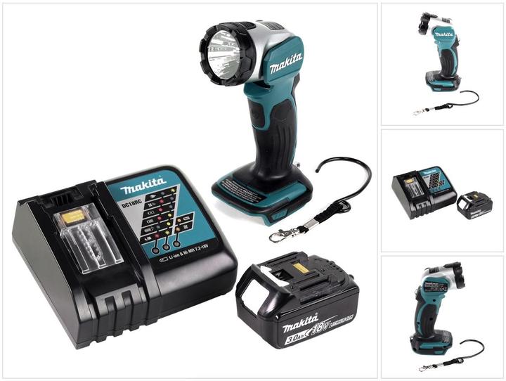 Actual product image Makita DML 802 RF1 Battery lamp 18 V Li-Ion for 14,4 and 18 V battery + 1 x 3,0 Ah battery + charger (180 lm)