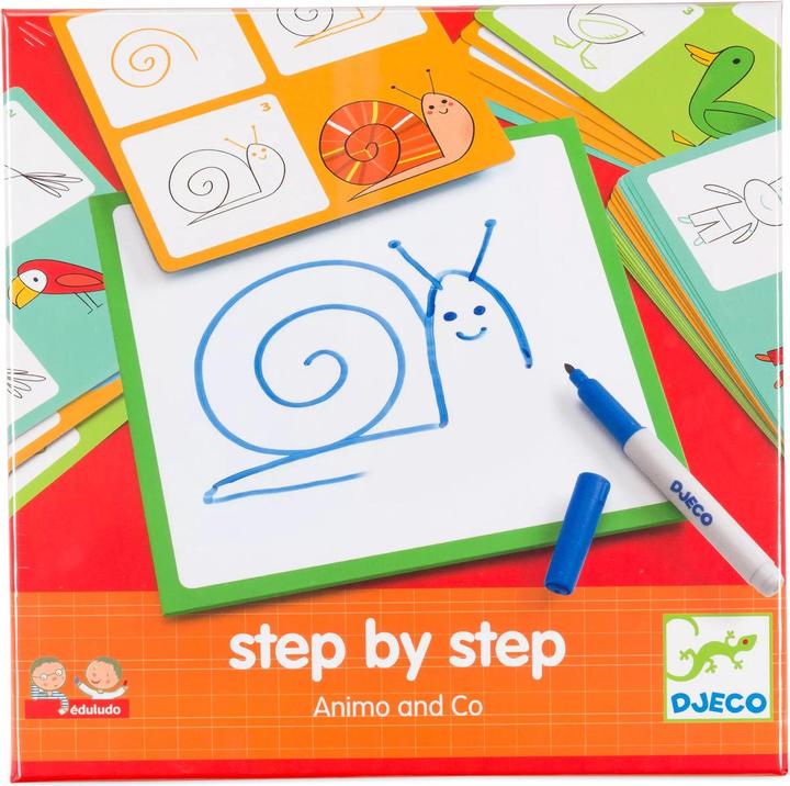 Djeco Step by step Animals and Co (Deutsch, Französisch, Englisch, Italienisch)