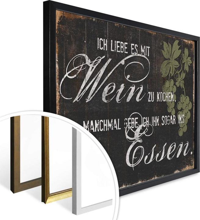 Produktbild Trenddeko Ich liebe es mit Wein zu kochen (40 x 30 cm)