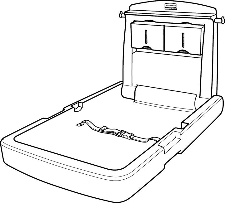 Produktbild Rubbermaid Baby-Wickelstation FG781988LPLAT vertikal