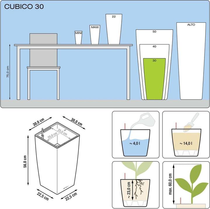 Actual product image Lechuza Cubico 30 (29.50 cm)