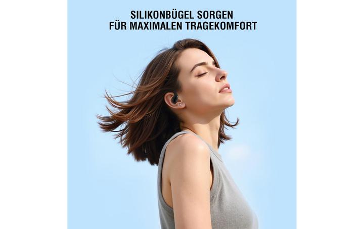 Productafbeelding 4smarts Open-Ear Bluetooth Kopfhörer SkyBuds AI Screen, Schwarz (28 h, Draadloze)