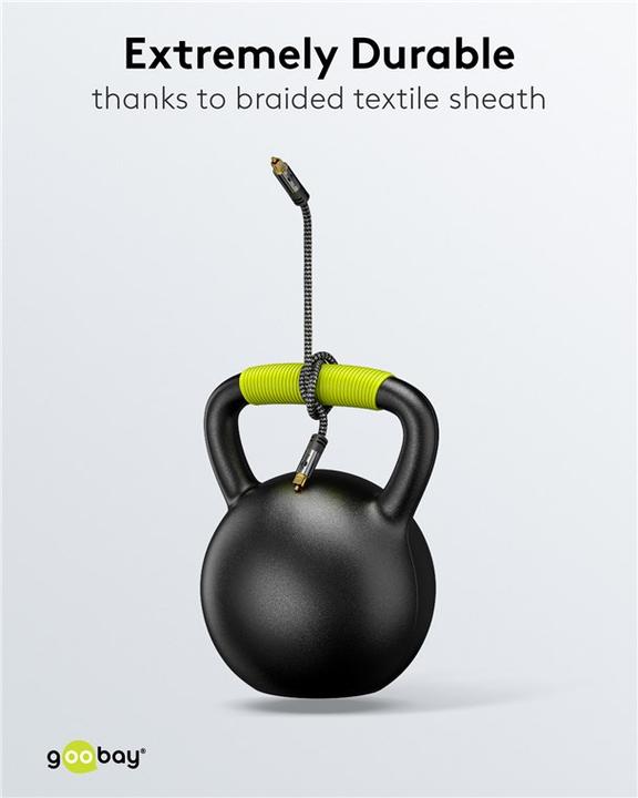 Produktbild Goobay TOSLINK-Kabel, 1 m, Sharkskin Grey (1 m, TOSLINK)