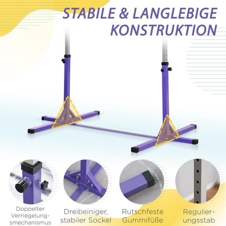 Immagine prodotto Homcom Gymnastik-Turnreck Stahl, Buchenholz Violett