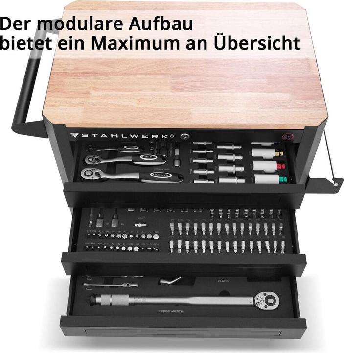 Image du produit Stahlwerk Chariot d'atelier CROW Chariot à outils Chariot de montage 235 outils CrV (235 x)