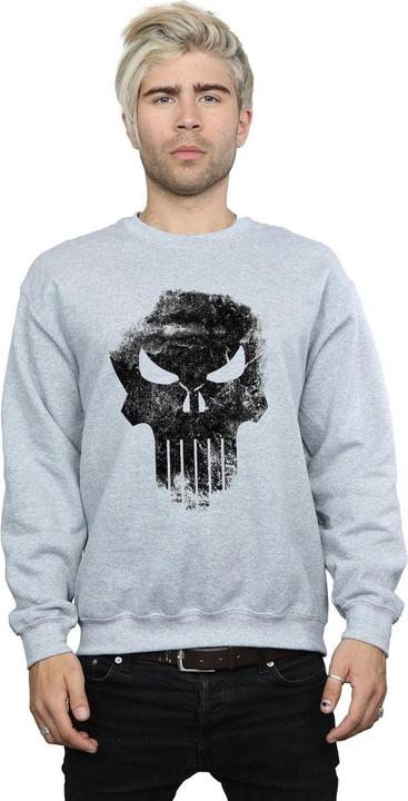 Actual product image Mens The Punisher Distrressed Skull Sweatshirt (L)
