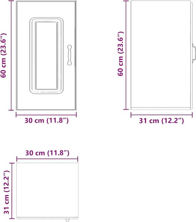 Immagine prodotto VidaXL Parete attrezzata Kalmar White Parete attrezzata in legno Cucina (30 x 31 x 60 cm)