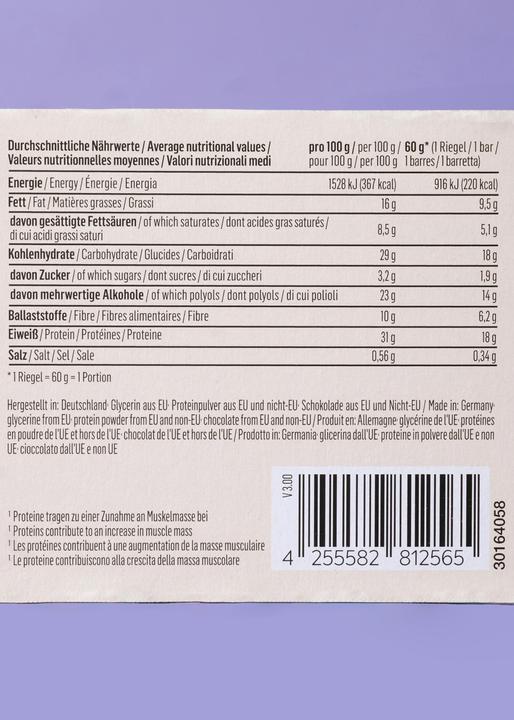 Nährwerte und Zutaten KoRo Crispy Protein Bar (Karamellgeschmack, 12 Stk., 720 g)