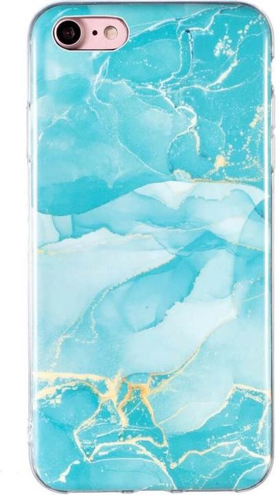 Immagine prodotto Cover-Discount iPhone SE / 8 / 7 - Custodia in gomma siliconica Ciano Marmo (Apple iPhone 8, Apple iPhone 7)