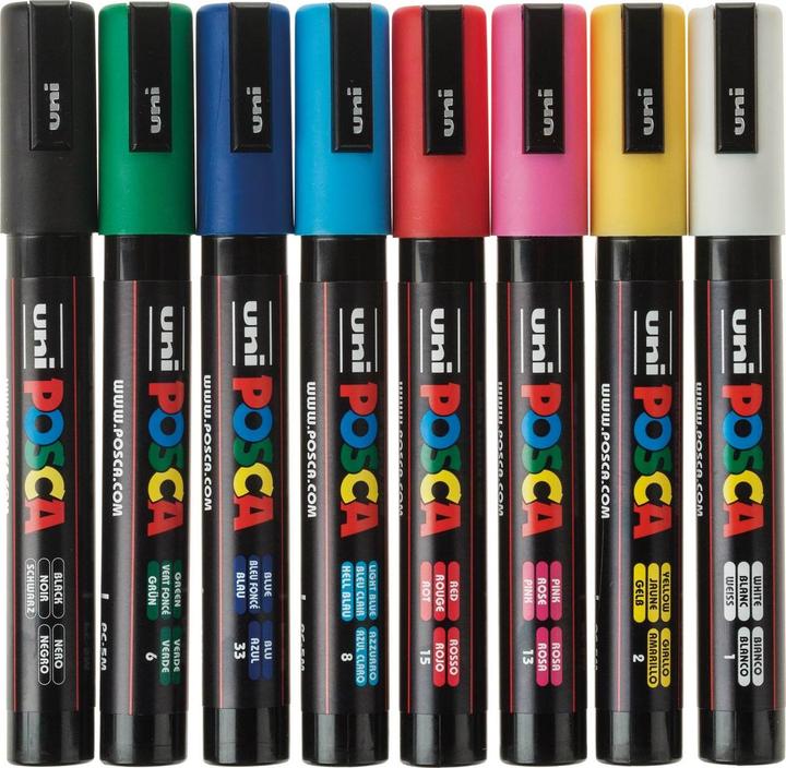 Actual product image Posca Marker PC-5M round tip (Basic colours, 2.50 mm, 8 x)