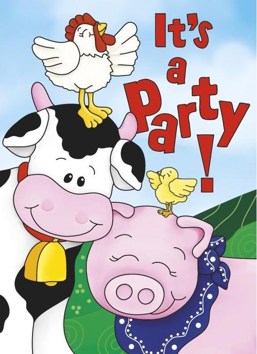 Actual product image Generic Farm Animals Party Invitations (Pack of 8) (8 pcs.)