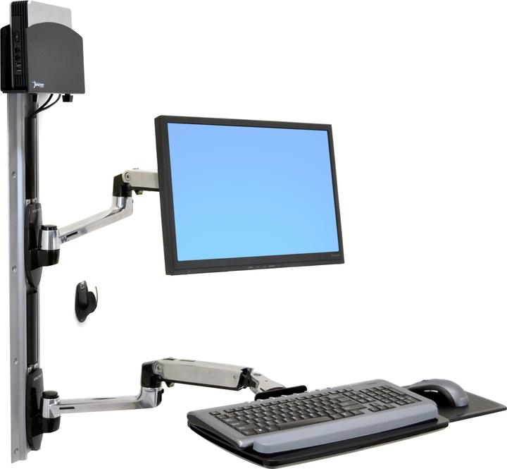 Produktbild Ergotron LX Wall Mount System with Small CPU Holder - Befestigungskit (CPU-Halter, Mausha (Wand, 32.01")