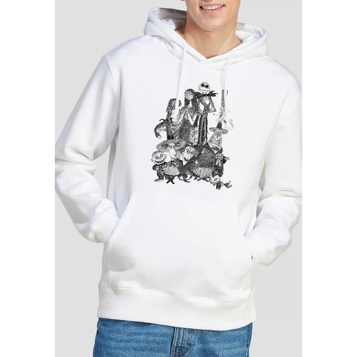 Actual product image The Nightmare Before Christmas Mens Jack Sally Monster Drawing Hoodie (M)