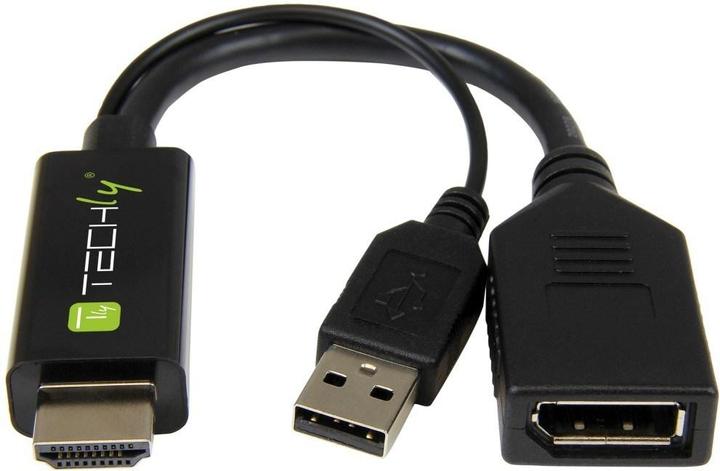 Actual product image Techly Adapter HDMI M to DisplayPort F + USB-A M 4Kx2K 30Hz (HDMI, 1.10 cm)