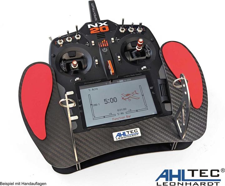 AHLtec Pupitre émetteur Spektrum NX20 Carbon avec étrier de pupitre émetteur standard, sans repose-main