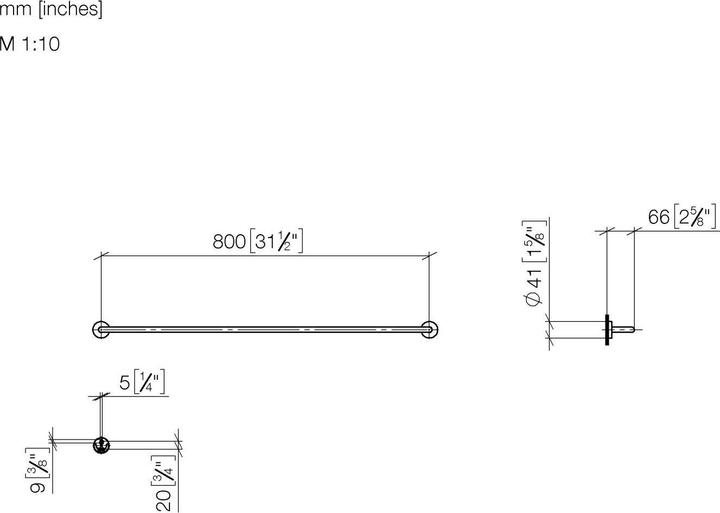Actual product image Dornbracht bath towel rail, 800 mm, 83080979