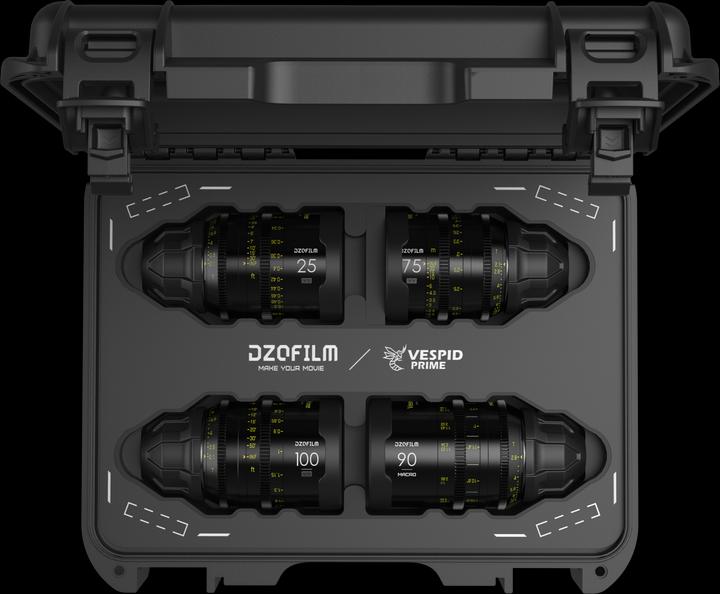 Actual product image Dzofilm Hard Case for Vespid Prime 4-Lens Kit (35,50,125, Macro 90/25,75,100, Macro 90)